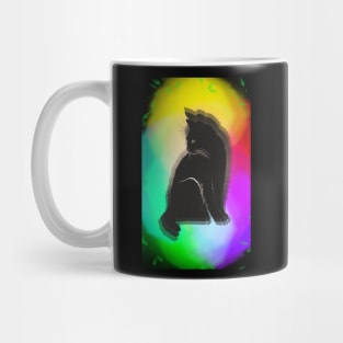 Neon colors cat Mug